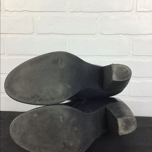 Western Fringe Chelsea Black vegan suede southwestern ankle boot booties size 6 - Picture 5 of 16